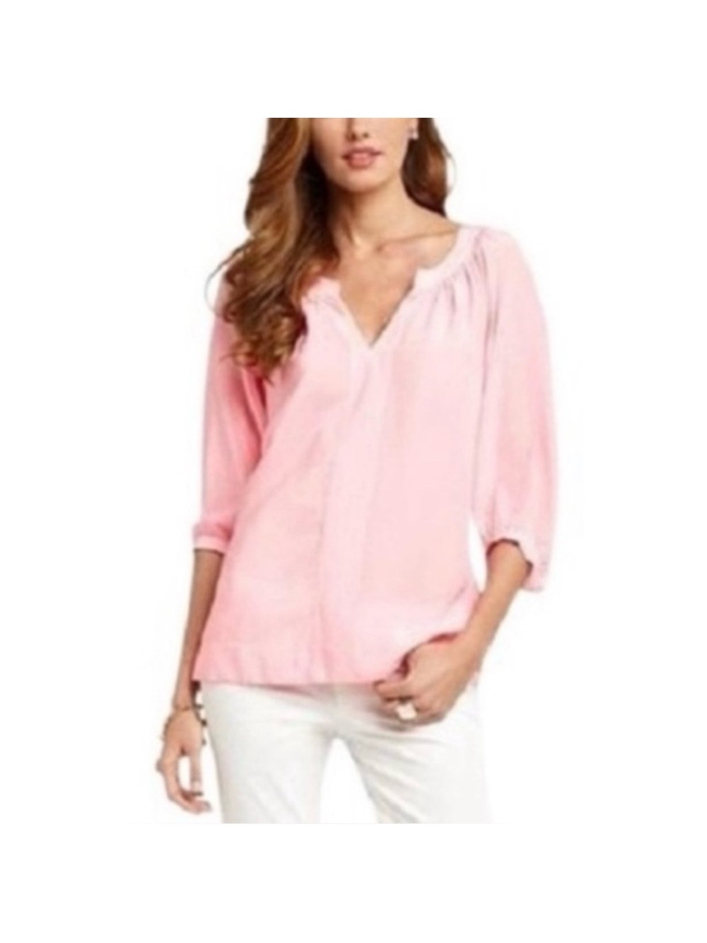 Lilly Pulitzer 100% Silk Moxy Top-Flutter Pink Lucky Diagonal Stripe